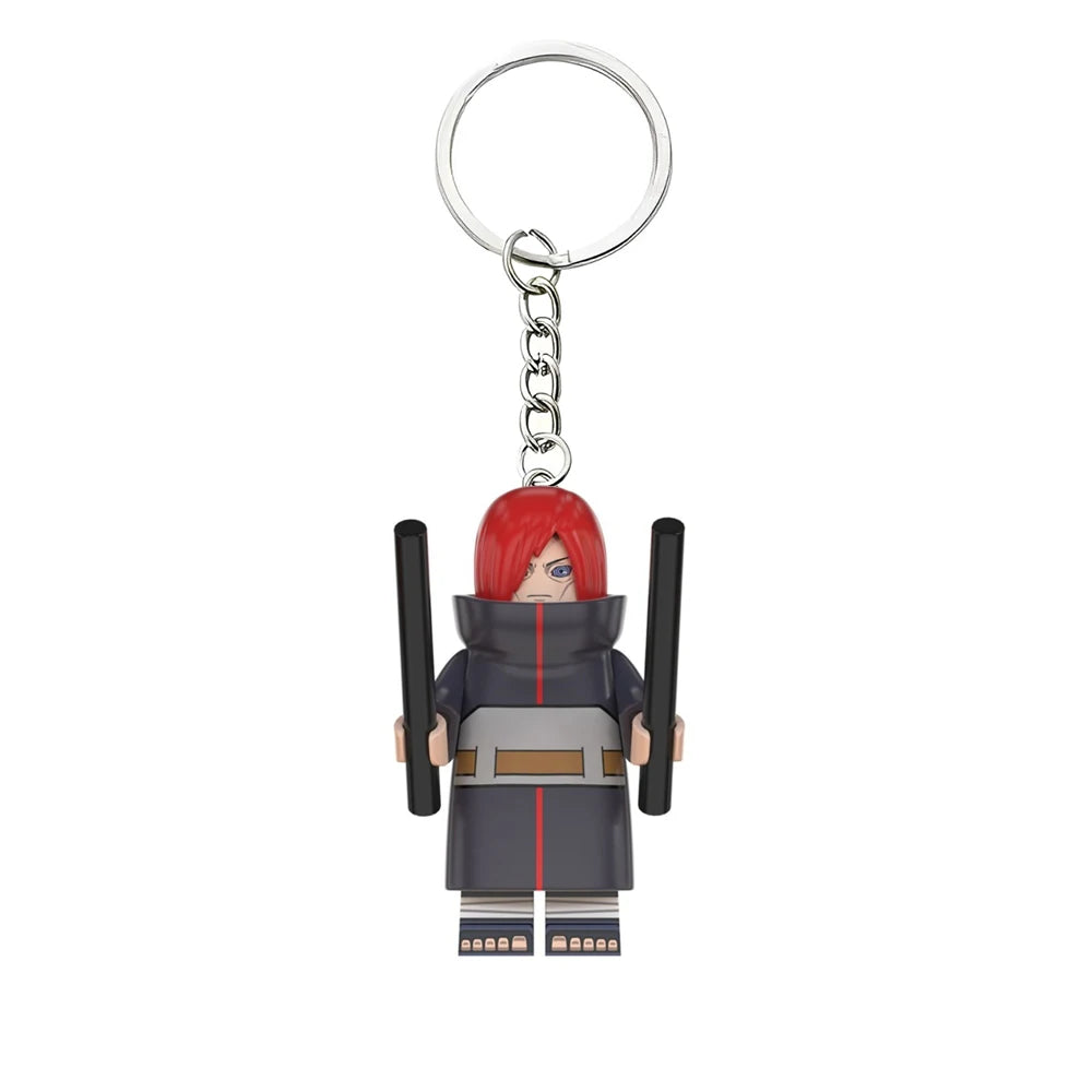 NARUTO Yahiko Konan Nagato Anime Figure Keychain Creative Building Blocks Cartoon Pendant Bag Keychain Accessories Gifts Toys