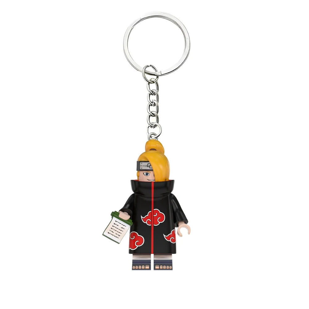 NARUTO Yahiko Konan Nagato Anime Figure Keychain Creative Building Blocks Cartoon Pendant Bag Keychain Accessories Gifts Toys