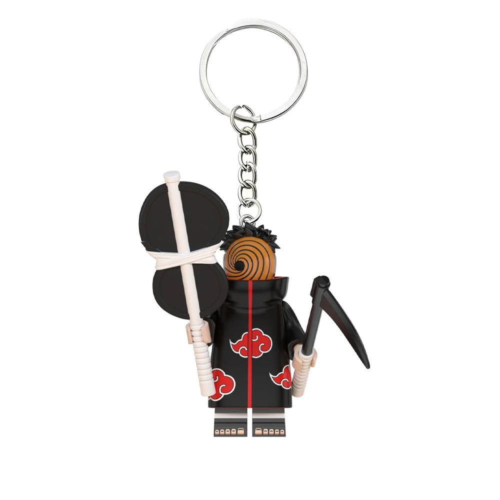 NARUTO Yahiko Konan Nagato Anime Figure Keychain Creative Building Blocks Cartoon Pendant Bag Keychain Accessories Gifts Toys