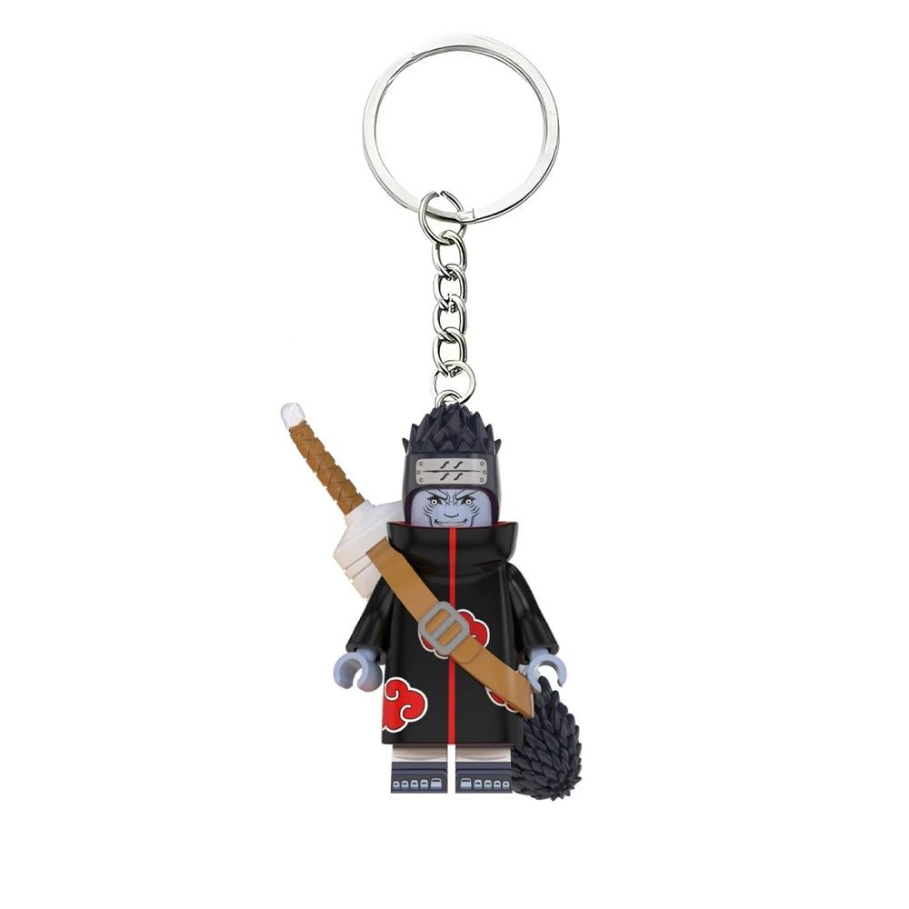 NARUTO Yahiko Konan Nagato Anime Figure Keychain Creative Building Blocks Cartoon Pendant Bag Keychain Accessories Gifts Toys