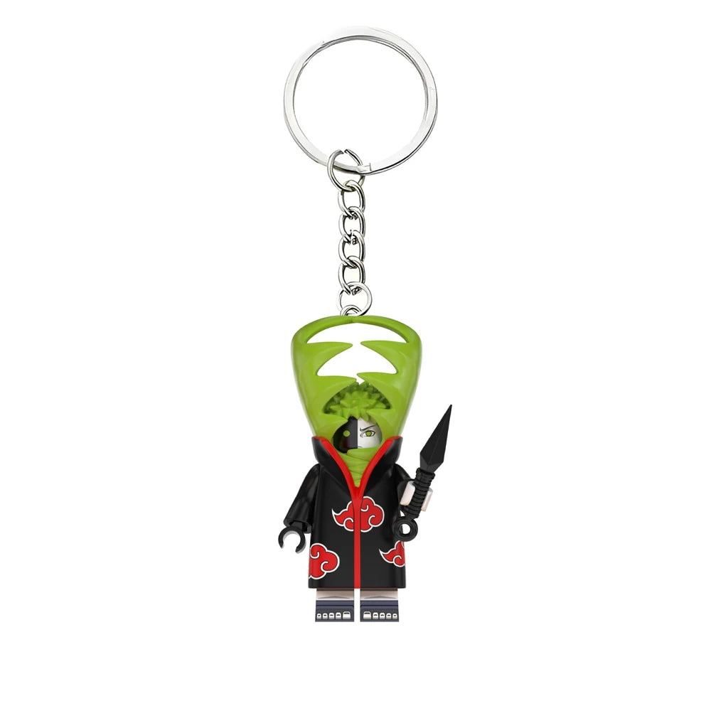 NARUTO Yahiko Konan Nagato Anime Figure Keychain Creative Building Blocks Cartoon Pendant Bag Keychain Accessories Gifts Toys